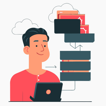 Conceptual Illustration of Memory Storage, Represented as a Stack of Circuit Boardsのイラスト素材