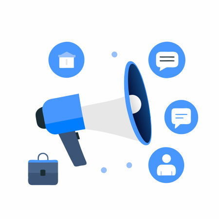 Conceptual Illustration of Magnification Using a Megaphoneのイラスト素材