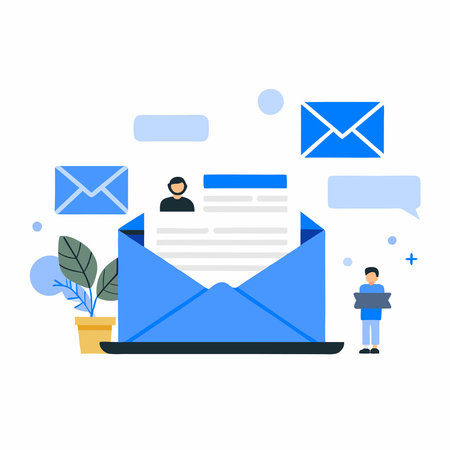 Email Communication Concepts Illustrated in Intriguing Artwork