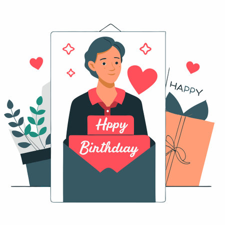 Welcoming Greeting with Geometric Shapes and Vibrant Colorsのイラスト素材