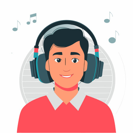 Modern Headphones Concept Design with Enhanced Featuresのイラスト素材