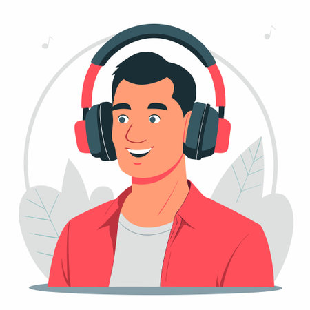 Conceptual Illustration of a Futuristic Headphone Design with Sleek Lines (6)のイラスト素材