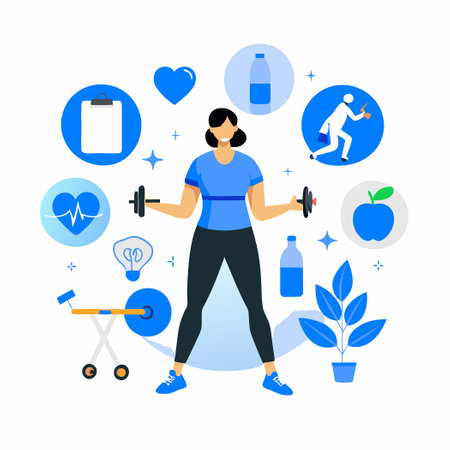 Comprehensive Guide to a Healthy Lifestyle: Nutrition, Exercise, and Wellnessのイラスト素材
