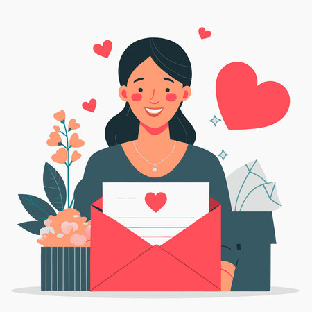 Illustrative Concept of a Warm Greeting with a Friendly Smileのイラスト素材