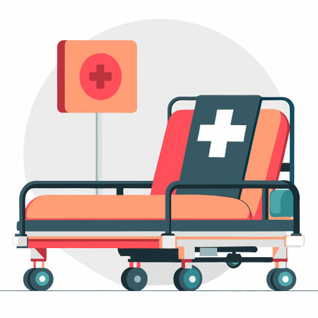 Modern Hospital Bed Concept with Adjustable Features for Patient Comfortのイラスト素材