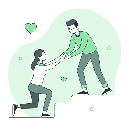 Partners Supporting Each Other through Difficult Times with Encouragement and Loveのイラスト素材