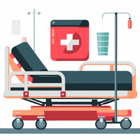 Modern Hospital Bed Providing Comfort and Care in Healthcare Facilityのイラスト素材