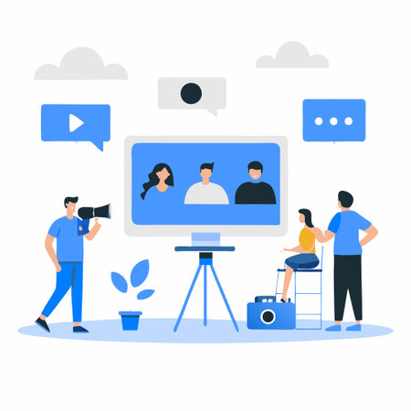 Collaborative Video Conferencing in a Modern Workspaceのイラスト素材