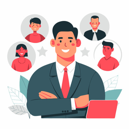 Concept of Hiring Process and Recruitment Strategy with Graphic Explanationのイラスト素材