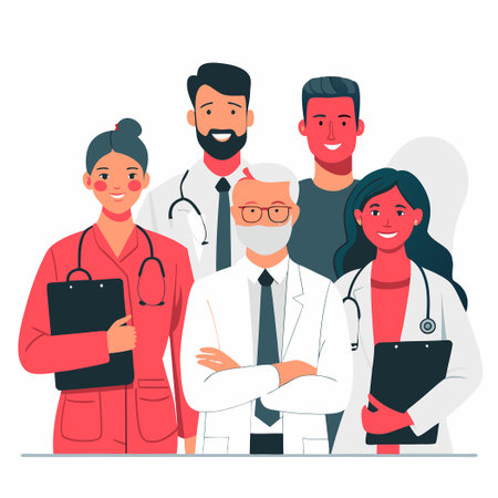 The Collaborative Power of Healthcare Professionals Working Together for Patient Careのイラスト素材