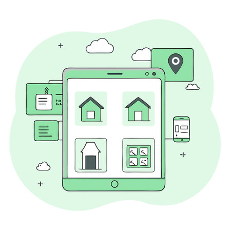 Modern and Minimal Home Screen Concept with Abstract Illustrationのイラスト素材