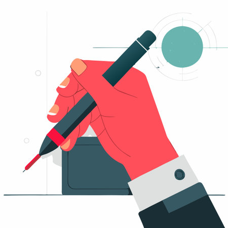 Hand Holding Pen: A Concept Depicting the Power of Writingのイラスト素材