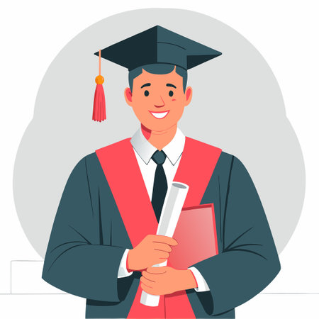 Illustration Depicting the Concept of a Graduate Lawyer and Legal Expertiseのイラスト素材