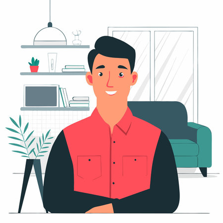 Modern Interior Concept Illustration Depicting Design and Decor Elements