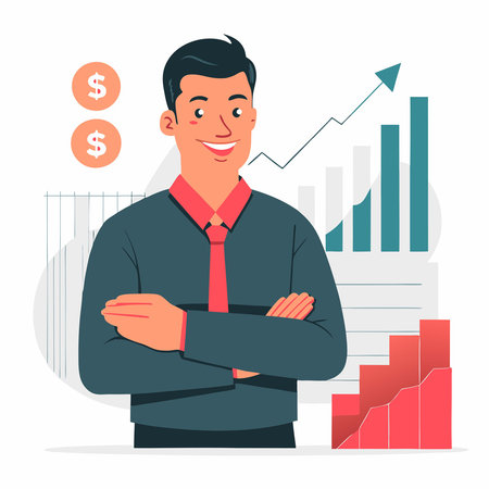 Investment Concept Illustrated in a Modern and Engaging Wayのイラスト素材