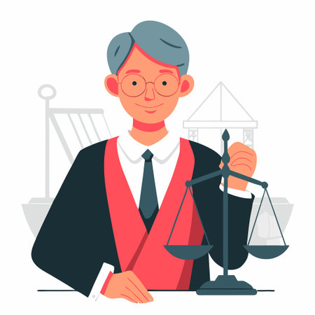 Artistic Depiction of Justice with Modern Iconography and Abstract Elementsのイラスト素材