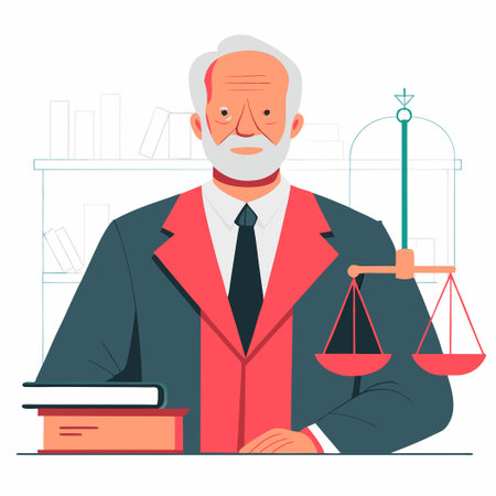 Innovative Lawyer Concept Depicted through Modern Illustrationのイラスト素材