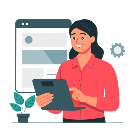 Concept Illustration of Mobile Browsers and Modern Web Surfingのイラスト素材