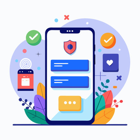 Mobile App Login Screen Concept for Easy and Secure Accessのイラスト素材