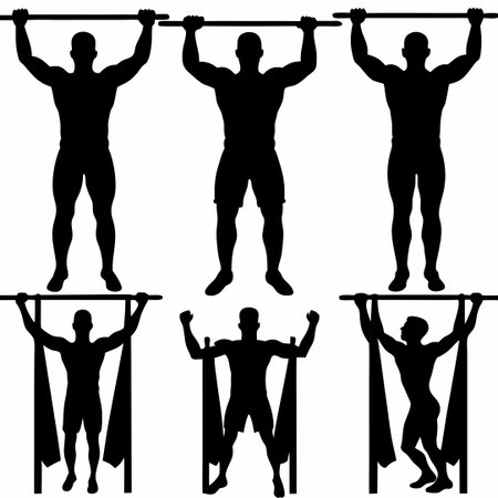Collection of Six Silhouettes of a Person Practicing Pu Tai Chi
