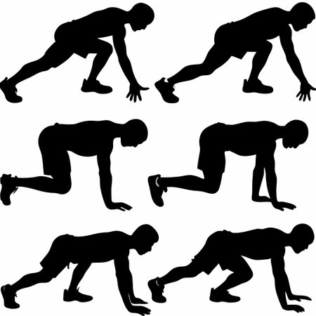 Comprehensive Collection of Silhouettes Depicting a Person Engaging in Various Activitiesのイラスト素材