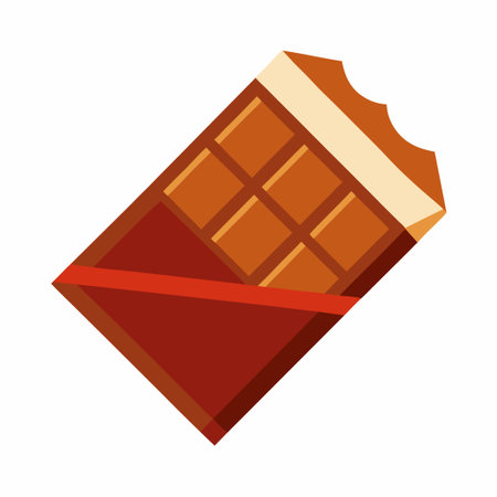 Flat Design Icon of a Chocolate Bar with an Isometric Perspectiveのイラスト素材