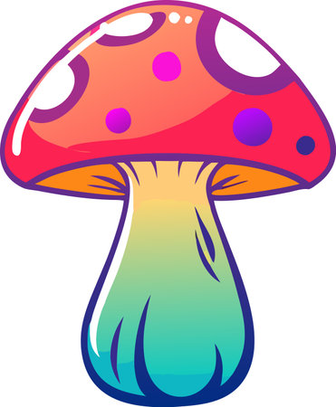 Illustration of a fly agaric mushroom isolated on white backgroundのイラスト素材