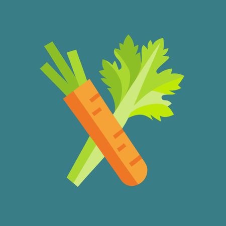 Flat Design Carrot and Celery Vegetable Icon Silhouetteのイラスト素材