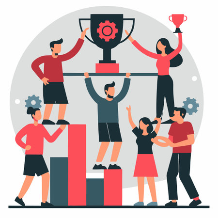 Depiction of Teamwork and Goal-Setting Strategies for Team Successのイラスト素材