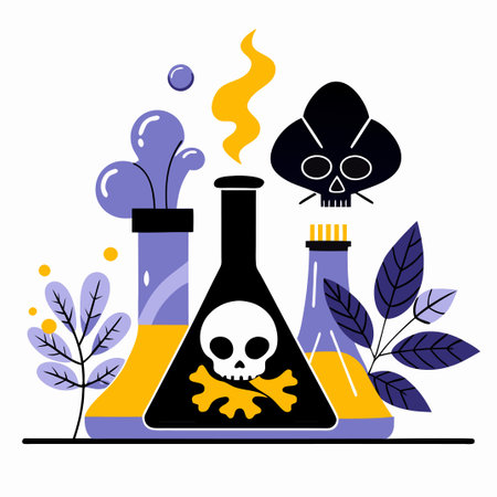 Visual Depiction of Toxic Chemical Hazards and Environmental Contaminationのイラスト素材