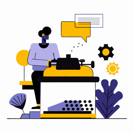 Conceptual Illustration of the Typing Concept Shown Through Keyboard and Textのイラスト素材