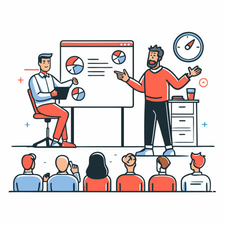 Innovative Training Concept Illustrated with Modern Infographics and Diagramsのイラスト素材