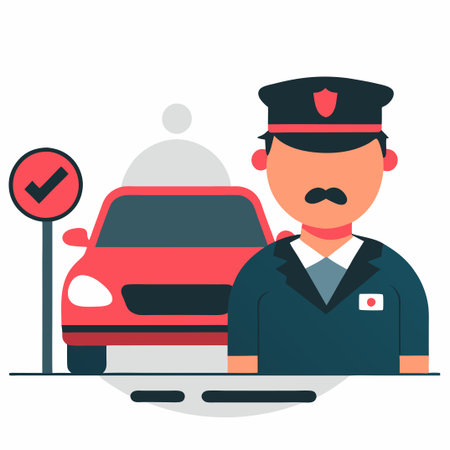 Conceptual Illustration of a Traffic Violation Penalty with a Paying Optionのイラスト素材