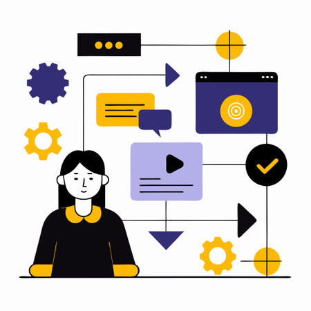 Step-by-Step User Flow Concept Illustration for Website or App Designのイラスト素材