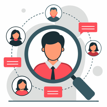 Conceptual Illustration of User Research Methods and Data Analysis for Product Designのイラスト素材