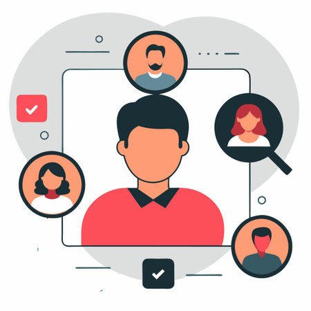 Visualizing the Process of User Research Through Illustrated Conceptsのイラスト素材