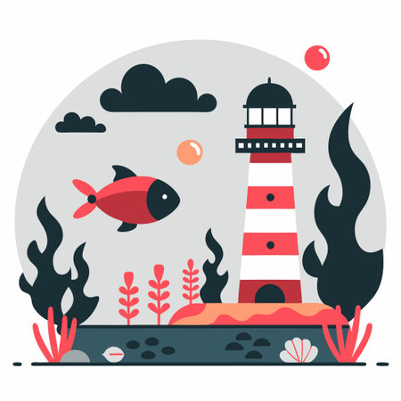 Immersive Underwater World Illustration: Exploring the Hidden Depthsのイラスト素材