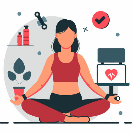 Immersive Virtual Fitness Experience with Interactive Illustrationのイラスト素材