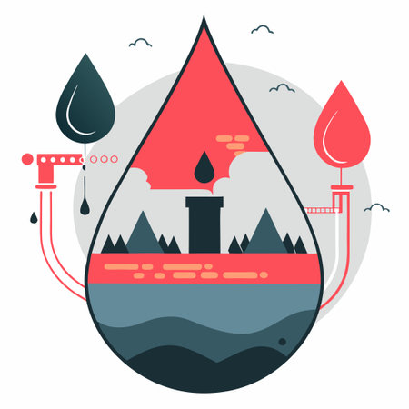 Illustrative Depiction of Water and Its Properties in an Abstract Conceptのイラスト素材