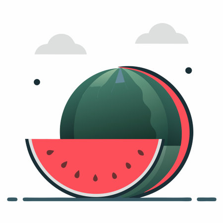 Succulent Watermelon Slices Arranged in a Refreshing Concept Illustrationのイラスト素材