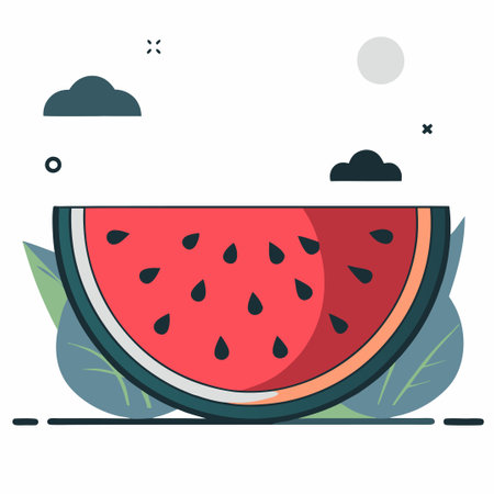 Vibrant Watermelon Fruit Slices in a Refreshing Concept Illustrationのイラスト素材