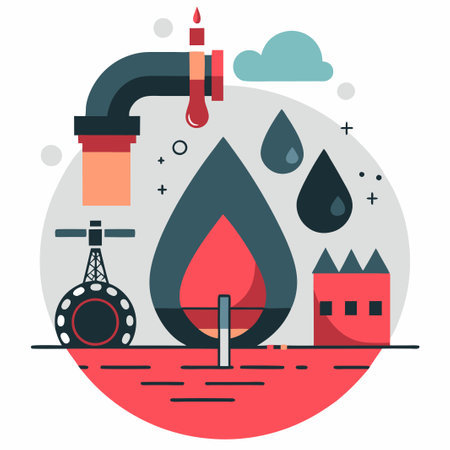 Water Concept Illustration: A Flowing Source of Life and Hydrationのイラスト素材