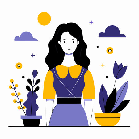 Empowered Woman Expressing Confidence and Freedom in Concept Illustrationのイラスト素材