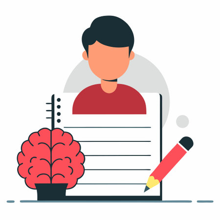 Concept Illustration of a Writer Struggling with Creative Blockのイラスト素材