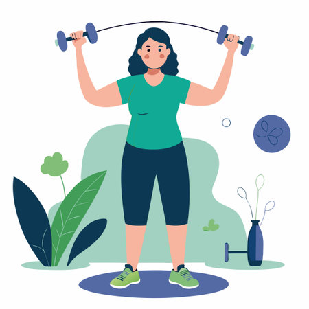Colorful Illustration of a Workout Concept with Diverse Activitiesのイラスト素材
