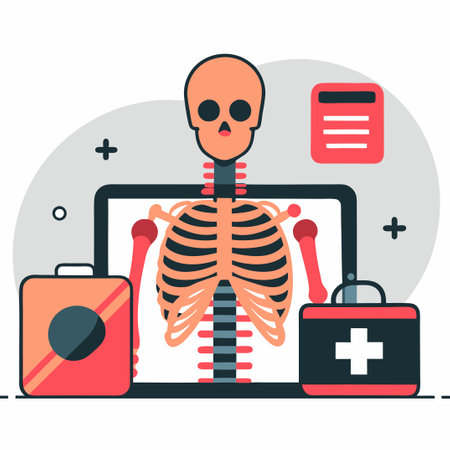 An Illustrative Guide to the Concept of X-Rays in Medical Imagingのイラスト素材