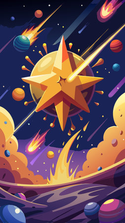 Spectacular Illustration of an Enormous Star on the Verge of a Cataclysmic Explosionのイラスト素材