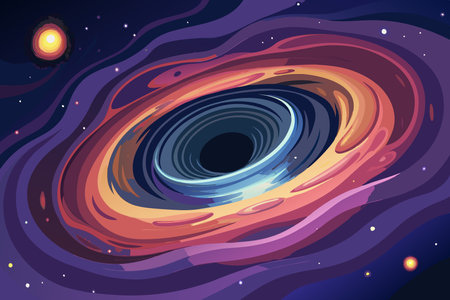 Swirling Black Hole Maelstrom at the Center of Spaceのイラスト素材