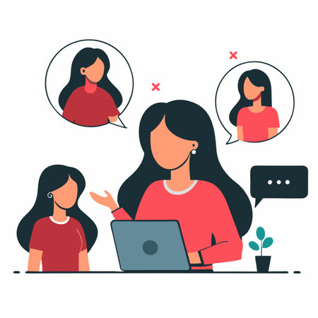 Women Gathering for a Thoughtful Discussion About Empowermentのイラスト素材