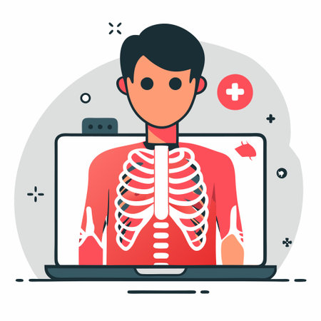 Insightful Depiction of X-Ray Technology in Modern Medicineのイラスト素材
